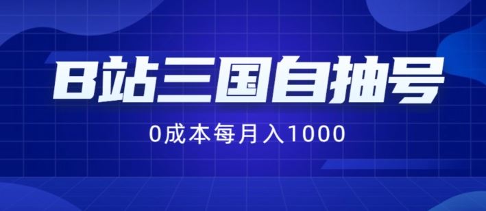 B站三国自抽号项目，0成本纯手动，每月稳赚1000【揭秘】-桐创网