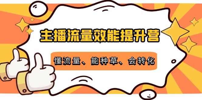 主播流量效能提升营：懂流量、能种草、会转化，清晰明确方法规则-桐创网