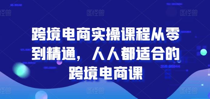 跨境电商实操课程从零到精通，人人都适合的跨境电商课-桐创网