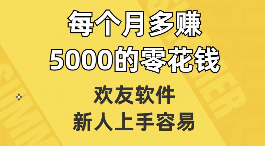 欢友软件，新人上手容易，每个月多赚5000的零花钱【揭秘】-桐创网