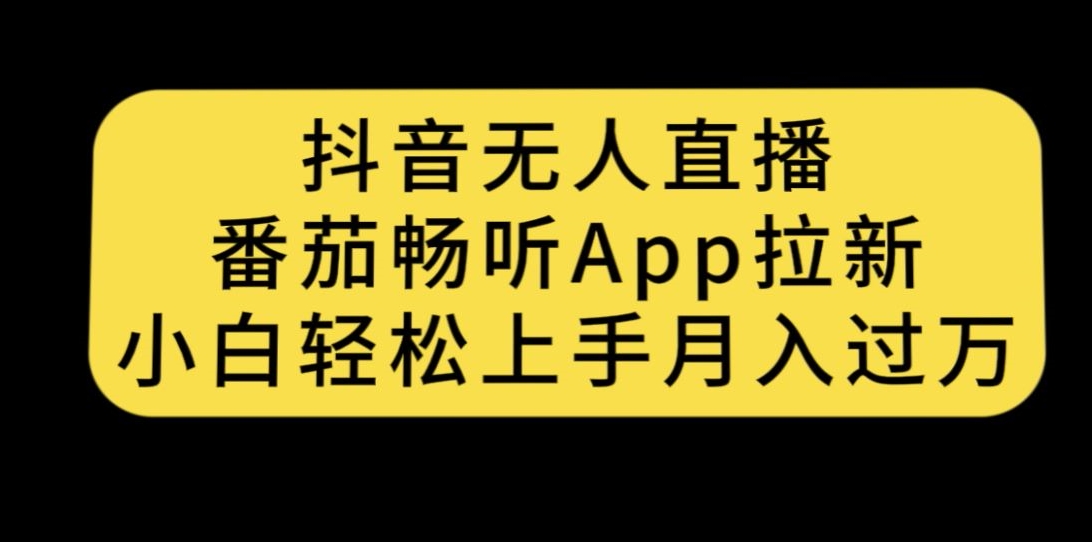 抖音无人直播，番茄畅听APP拉新，小白轻松上手月入过万-桐创网