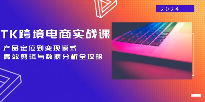 TK跨境电商实战课：产品定位到变现模式，高效剪辑与数据分析全攻略-桐创网