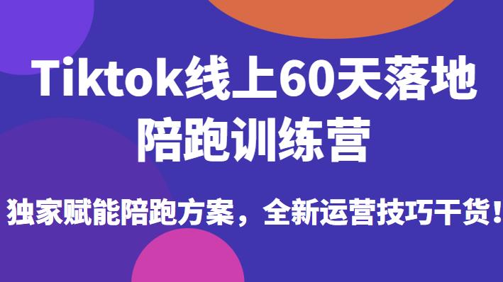 Tiktok线上60天落地陪跑训练营，独家赋能陪跑方案，全新运营技巧干货-桐创网