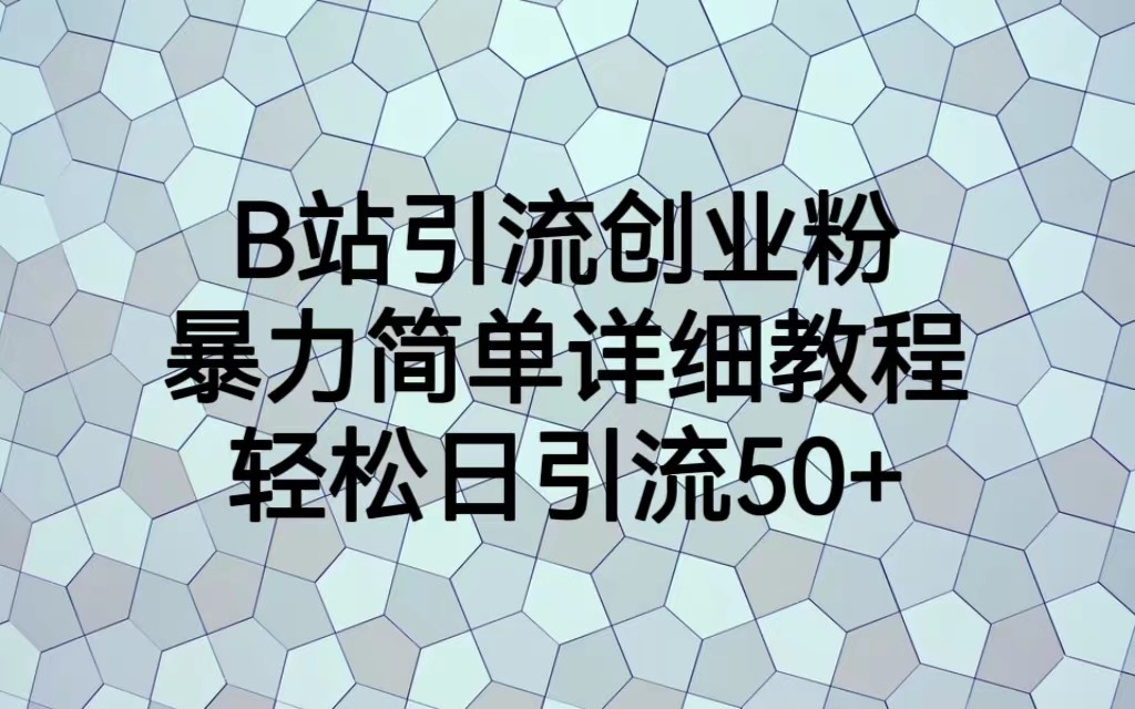 B站引流创业粉，暴力简单详细教程，轻松日引流50+-桐创网