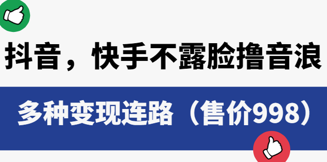 （6149期）抖音，快手不露脸撸音浪项目，多种变现连路（售价998）-桐创网