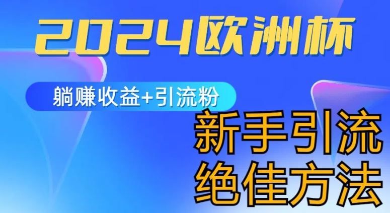 2024欧洲杯风口的玩法及实现收益躺赚+引流粉丝的方法，新手小白绝佳项目【揭秘】-桐创网