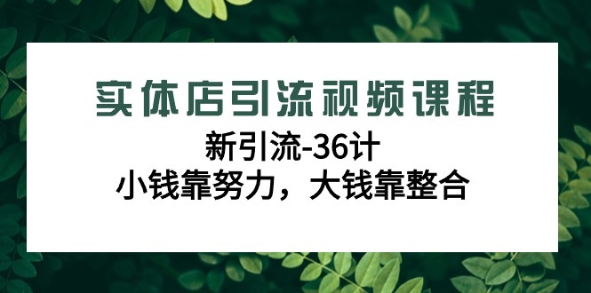 实体店引流视频课程，新引流-36计，小钱靠努力，大钱靠整合（48节课）-桐创网