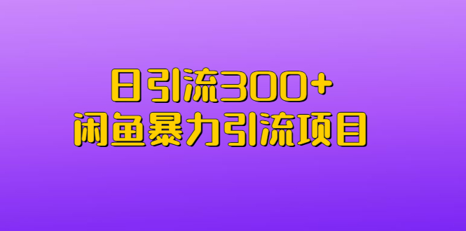 （6694期）日引流300+闲鱼暴力引流项目-桐创网