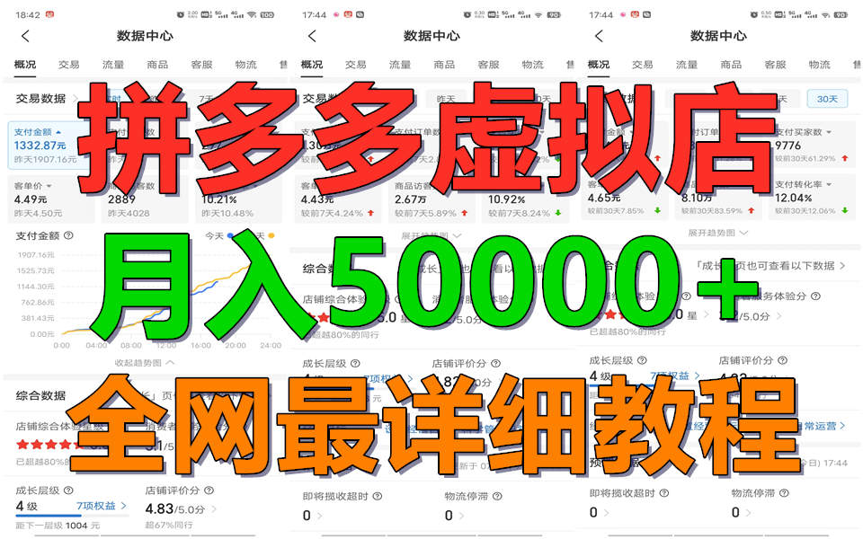 拼多多虚拟电商训练营月入50000+你也行，暴利稳定长久，副业首选-桐创网