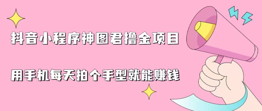 （6733期）抖音小程序神图君撸金项目，用手机每天拍个手型挂载一下小程序就能赚钱-桐创网