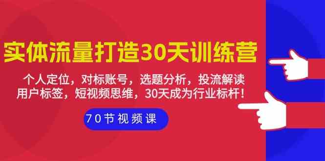 （9782期）实体-流量打造-30天训练营：个人定位，对标账号，选题分析，投流解读-70节-桐创网