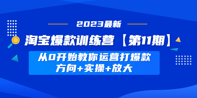 （4784期）淘宝爆款训练营【第11期】 从0开始教你运营打爆款，方向+实操+放大-桐创网