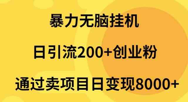 （9788期）暴力无脑挂机日引流200+创业粉通过卖项目日变现2000+-桐创网