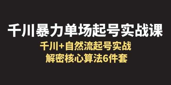 （6317期）千川暴力单场·起号实战课：千川+自然流起号实战， 解密核心算法6件套-桐创网