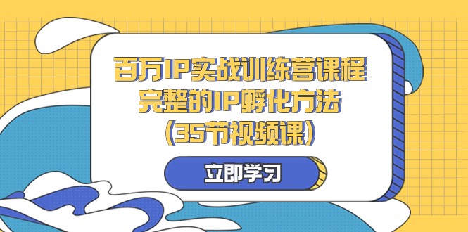 百万IP实战训练营课程，完整的IP孵化方法（35节视频课）-桐创网