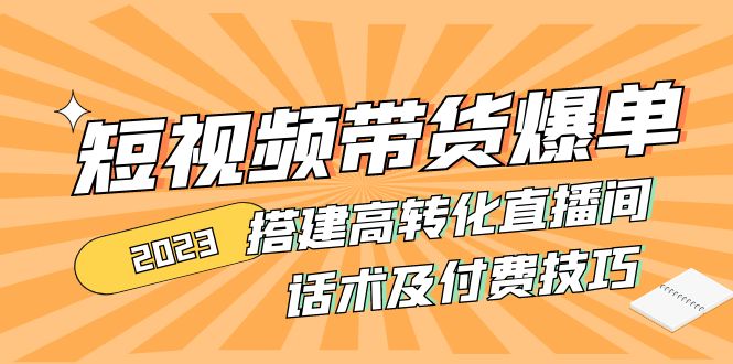 （4796期）2023短视频带货爆单 搭建高转化直播间 话术及付费技巧(无中创水印)-桐创网