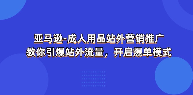 （11398期）亚马逊-成人用品 站外营销推广  教你引爆站外流量，开启爆单模式-桐创网