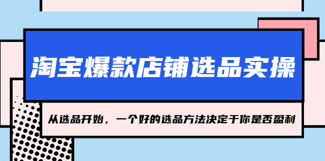 （5240期）淘宝爆款店铺选品实操，2023从选品开始，一个好的选品方法决定于你是否盈利-桐创网