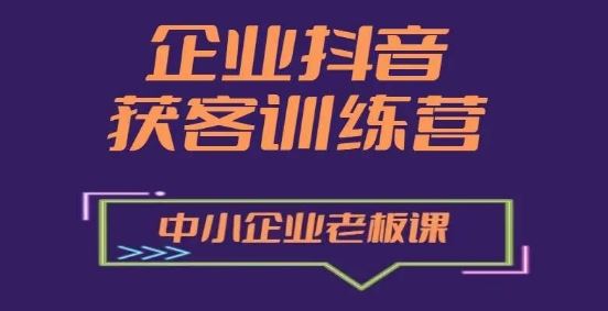 企业抖音营销获客增长训练营，中小企业老板必修课-桐创网