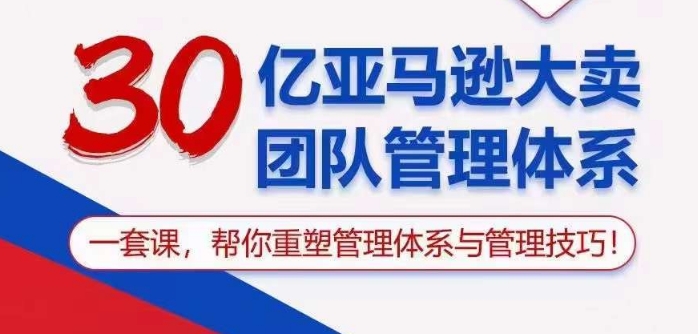 30亿亚马逊大卖团队管理体系，一套课帮你重塑管理体系与管理技巧-桐创网