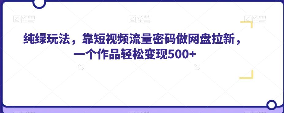 纯绿玩法，靠短视频流量密码做网盘拉新，一个作品轻松变现500+【揭秘】-桐创网