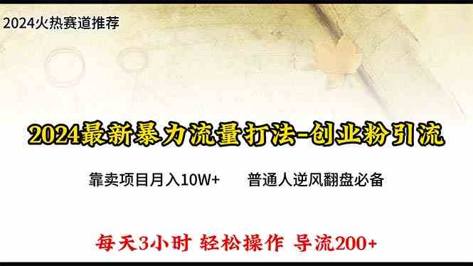 （10151期）2024年最新暴力流量打法，每日导入300+，靠卖项目月入10W+-桐创网