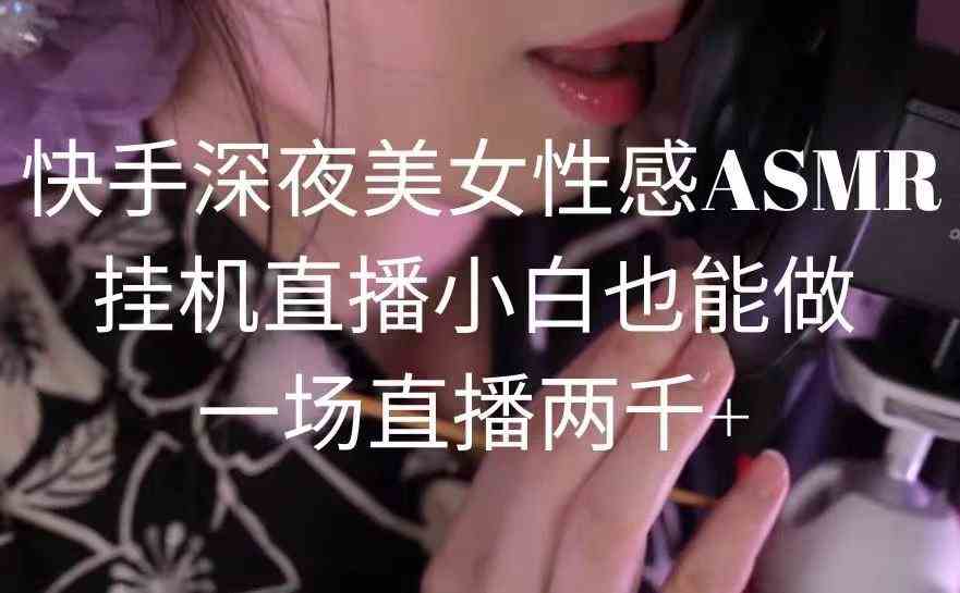 （9243期）快手深夜美女性感ASMR挂机直播，小白也能做，一场直播两千+-桐创网