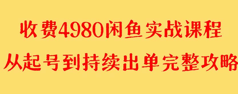 （8359期）外面收费4980闲鱼无货源实战教程 单号4000+-桐创网