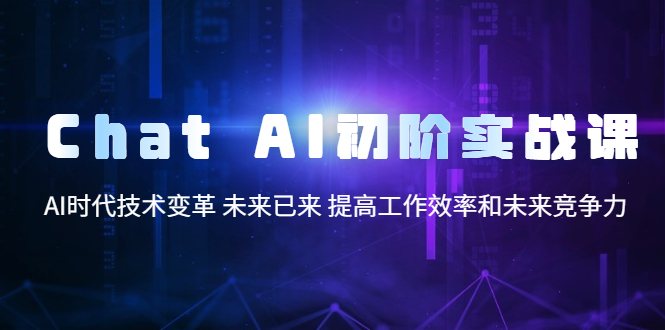 （5610期）Chat AI初阶实战课，AI时代技术变革 未来已来 提高工作效率和未来竞争力-桐创网