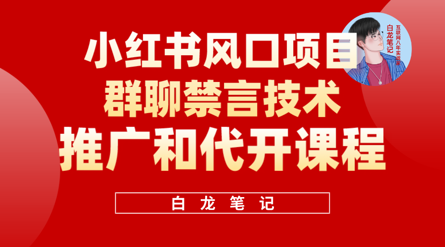 （5973期）小红书风口项目日入300+，小红书群聊禁言技术代开项目，适合新手操作-桐创网