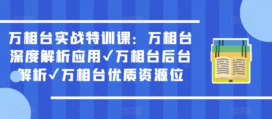 万相台实战特训课：万相台深度解析应用✔万相台后台解析✔万相台优质资源位-桐创网