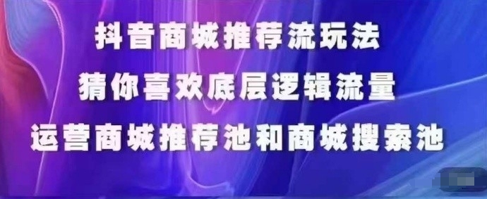 抖音商城运营课程，猜你喜欢入池商城搜索商城推荐人群标签覆盖-桐创网