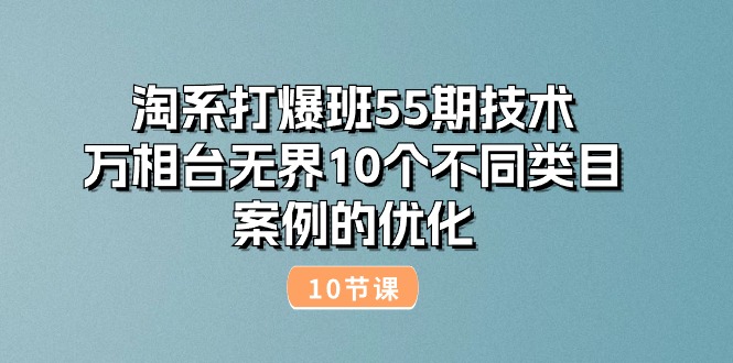 （10996期）淘系打爆班55期技术：万相台无界10个不同类目案例的优化（10节）-桐创网