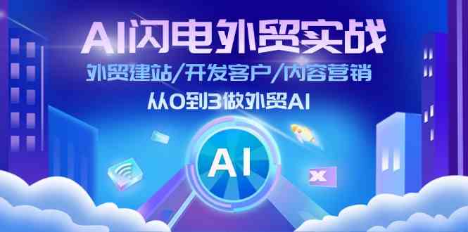 AI闪电外贸实战：外贸建站/开发客户/内容营销/从0到3做外贸AI（75节）-桐创网