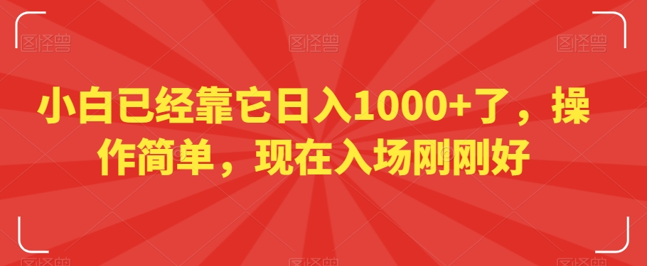 小白已经靠它日入1000+了，操作简单，现在入场刚刚好【揭秘】-桐创网