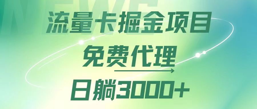 （12321期）流量卡掘金代理，日躺赚3000+，变现暴力，多种推广途径-桐创网