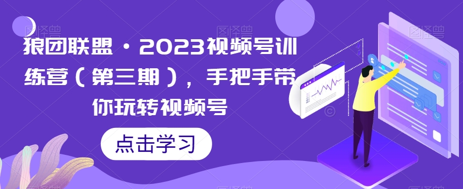 狼团联盟·2023视频号训练营（第三期），手把手带你玩转视频号-桐创网