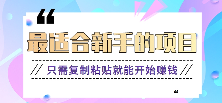 2024最适合新手操作的项目，新手小白只需复制粘贴就能开始赚钱【视频教程+软件】-桐创网