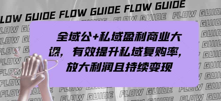 全域公+私域盈利商业大课，有效提升私域复购率，放大利润且持续变现-桐创网