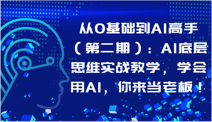 从0基础到AI高手（第二期）：AI底层思维实战教学，学会用AI，你来当老板！-桐创网