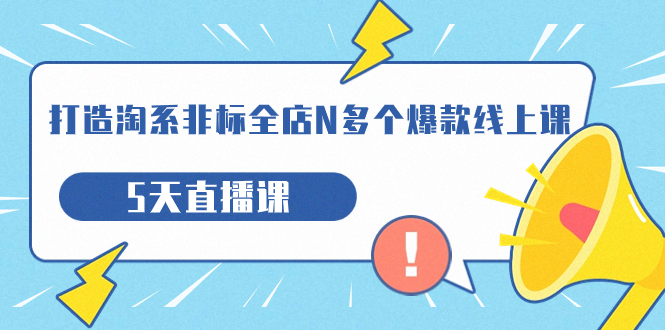 （7343期）打造-淘系-非标全店N多个爆款线上课，5天直播课（19期）-桐创网