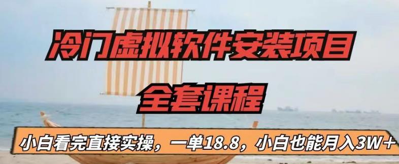 （6643期）冷门虚拟软件安装项目，一单18.8，小白也能月入3W＋-桐创网