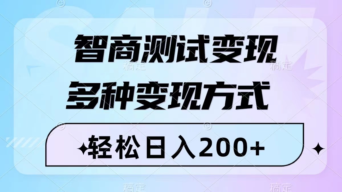 （8049期）智商测试变现，轻松日入200+，几分钟一个视频，多种变现方式（附780G素材）-桐创网