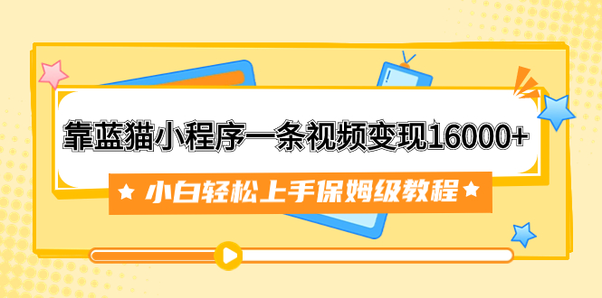 （7595期）靠蓝猫小程序一条视频变现16000+小白轻松上手保姆级教程（附166G资料素材）-桐创网