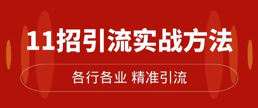 精准引流术：11招引流实战方法，让你私域流量加到爆（11节课完整)-桐创网