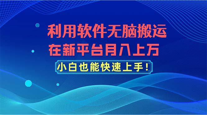 （11078期）利用软件无脑搬运，在新平台月入上万，小白也能快速上手-桐创网