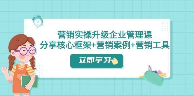 营销实操升级·企业管理课：分享核心框架+营销案例+营销工具（课程+文档）-桐创网