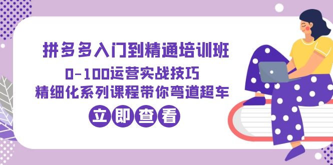 （6243期）2023拼多多入门到精通培训班：0-100运营实战技巧 精细化系列课带你弯道超车-桐创网